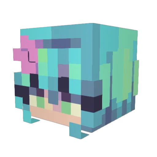 Vampiregum Minecraft avatar head, 3D render