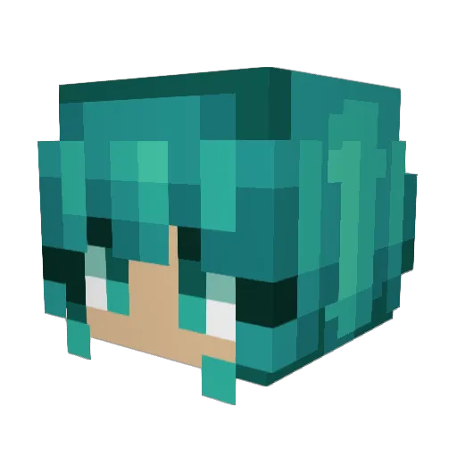 Vamprysca Minecraft avatar head, 3D render