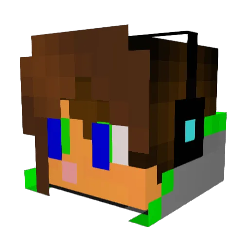 VanDeBeats Minecraft avatar head, 3D render