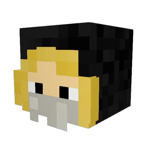 VanRekin Minecraft avatar head, 3D render