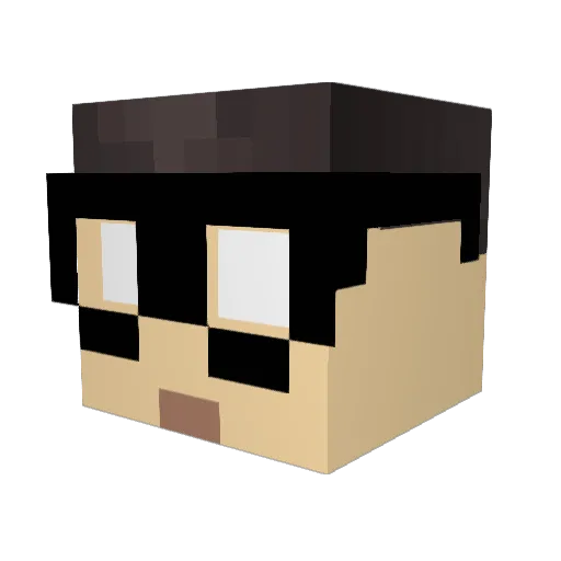 Vancepanties Minecraft avatar head, 3D render