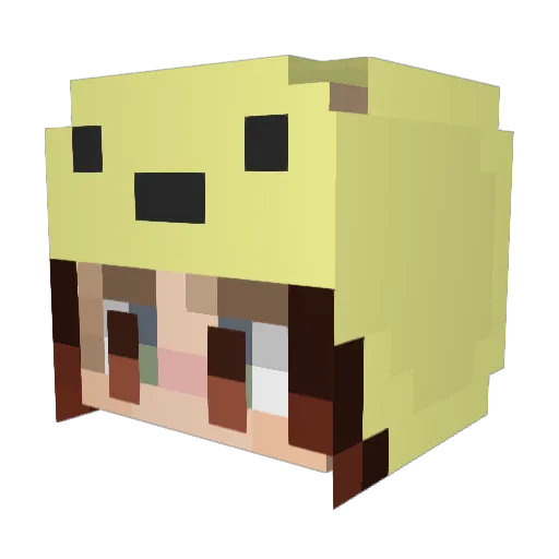 Vanchelot Minecraft avatar head, 3D render