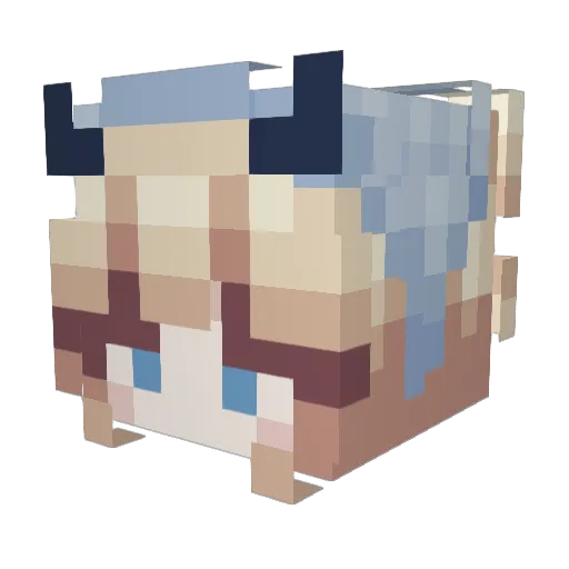Vancssa Minecraft avatar head, 3D render