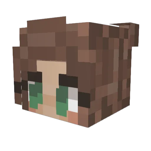 Vanda7 Minecraft avatar head, 3D render