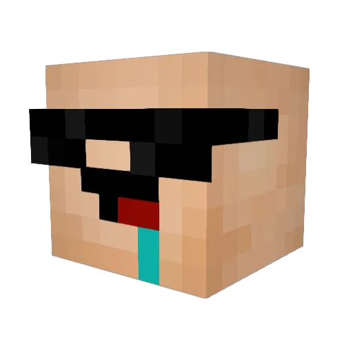 Vandaky Minecraft avatar head, 3D render