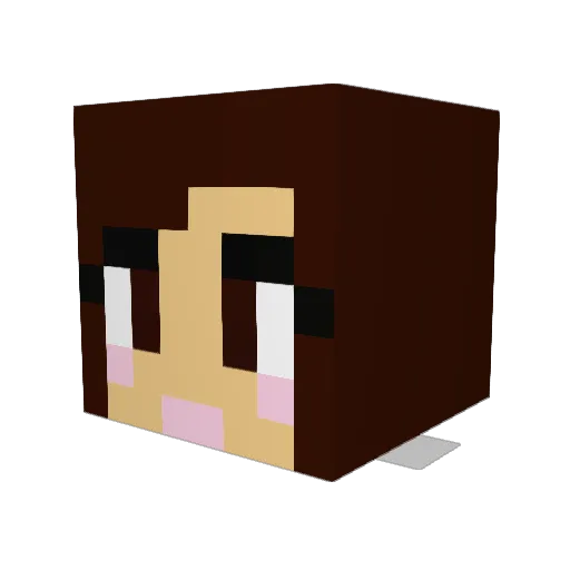 Vanessahh Minecraft avatar head, 3D render