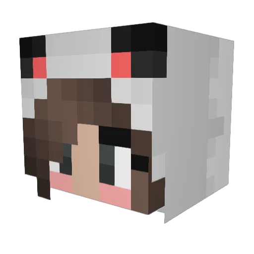 Vanexa Minecraft avatar head, 3D render