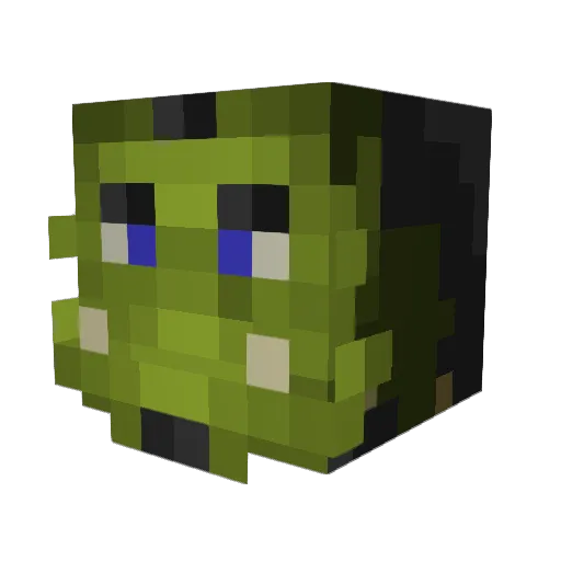 Vanhellsin Minecraft avatar head, 3D render