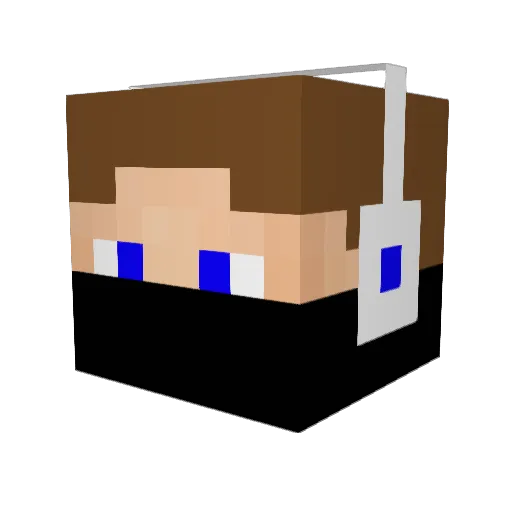 VaniaCube Minecraft avatar head, 3D render