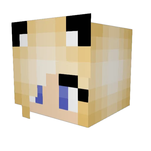 Vanilivy Minecraft avatar head, 3D render