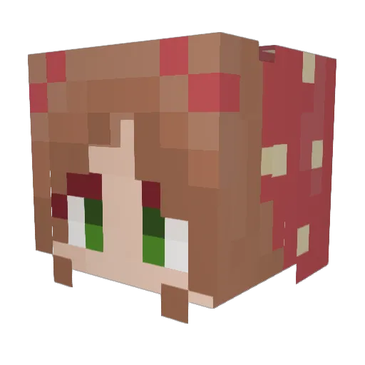 VanillaVixen Minecraft avatar head, 3D render