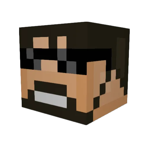 VanilluhC Minecraft avatar head, 3D render