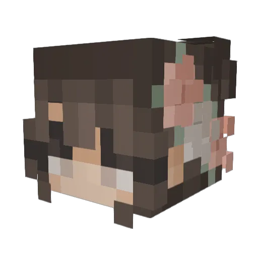 Vanilly Minecraft avatar head, 3D render