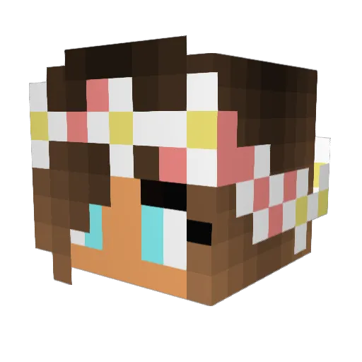 Vanny9 Minecraft avatar head, 3D render