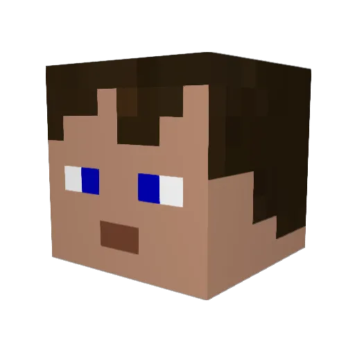 Vanry Minecraft avatar head, 3D render