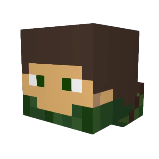 Vanrynth Minecraft avatar head, 3D render