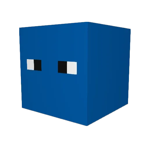 VantaBlue Minecraft avatar head, 3D render