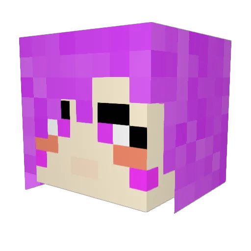 VanylliaOfficial Minecraft avatar head, 3D render