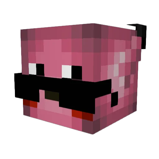 Vapezide Minecraft avatar head, 3D render