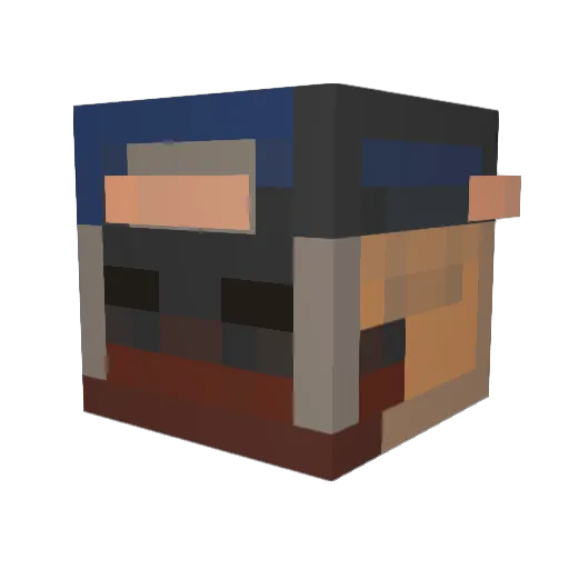 Vaple Minecraft avatar head, 3D render