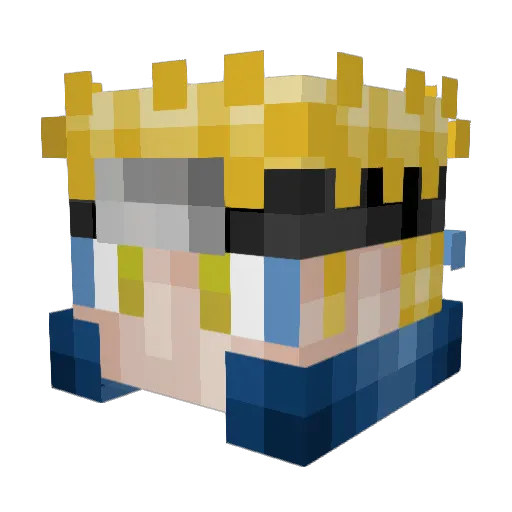 Vaporal Minecraft avatar head, 3D render