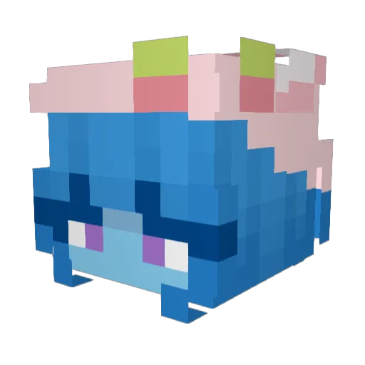 VaporeonMeow Minecraft avatar head, 3D render