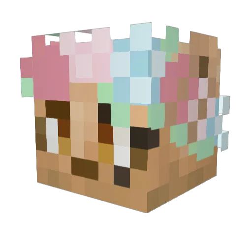 Vaporwave_eevee Minecraft avatar head, 3D render