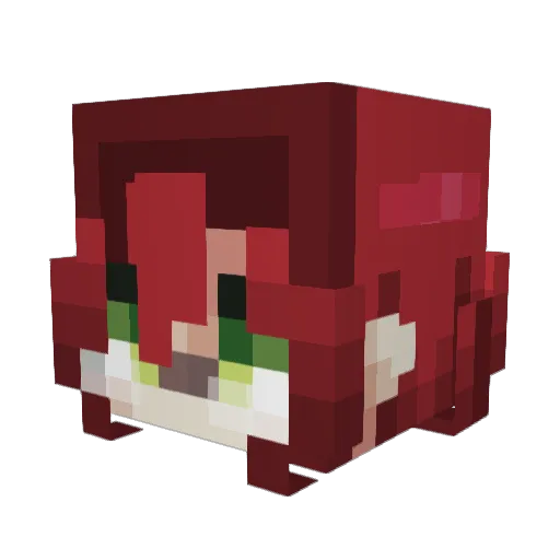 Vaporwaved Minecraft avatar head, 3D render