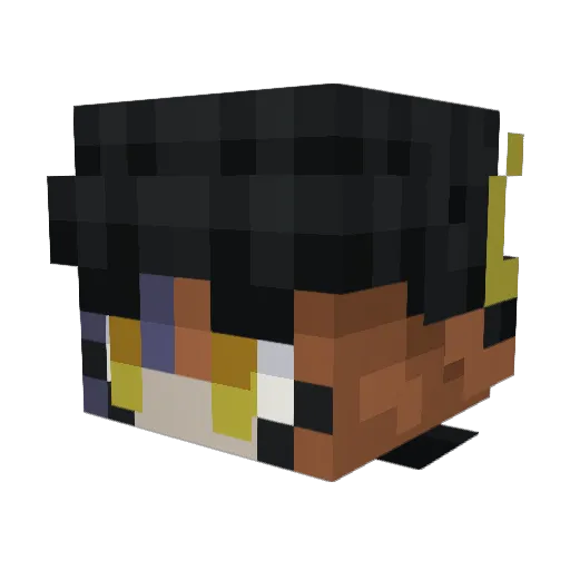 VapourSunset Minecraft avatar head, 3D render