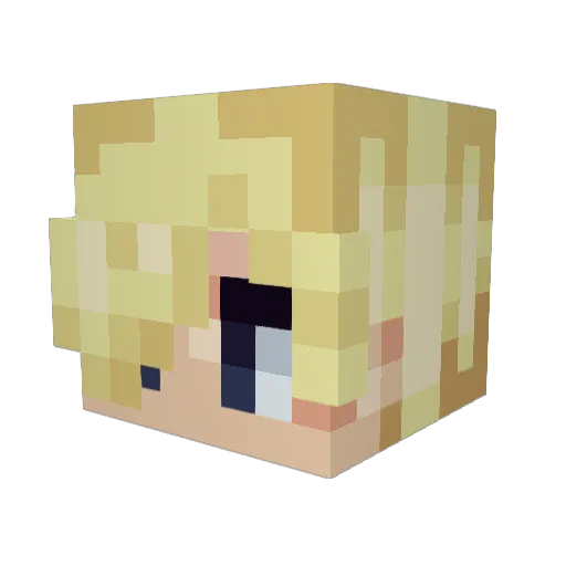 Vapso Minecraft avatar head, 3D render