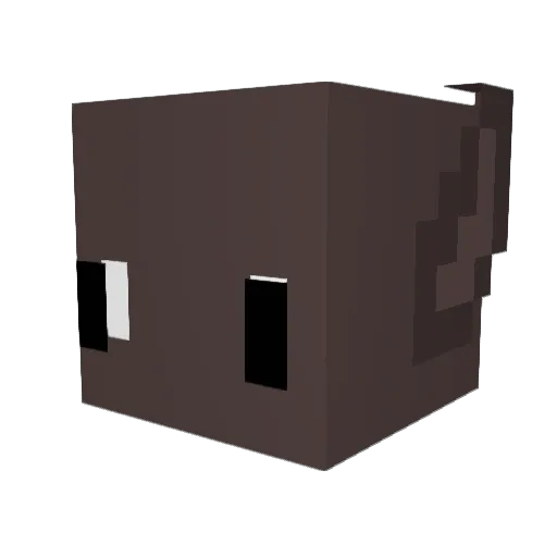Vaquitas Minecraft avatar head, 3D render