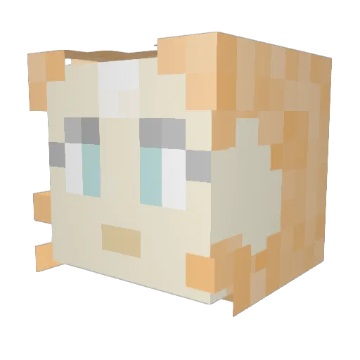 Variant3 Minecraft avatar head, 3D render