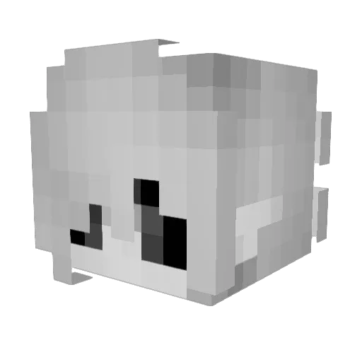 Variantifed Minecraft avatar head, 3D render