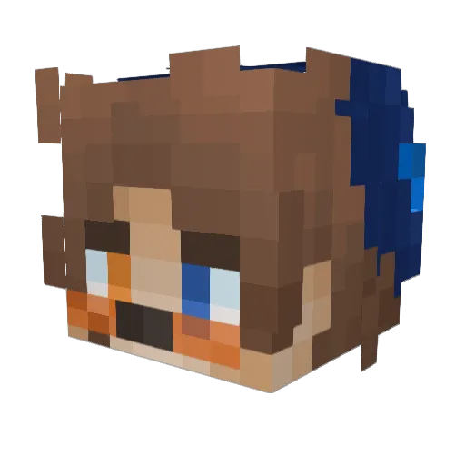 VariousLF Minecraft avatar head, 3D render