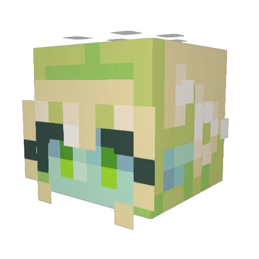 VariusDark Minecraft avatar head, 3D render