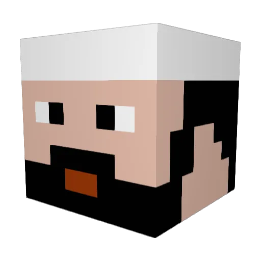 Varmet Minecraft avatar head, 3D render
