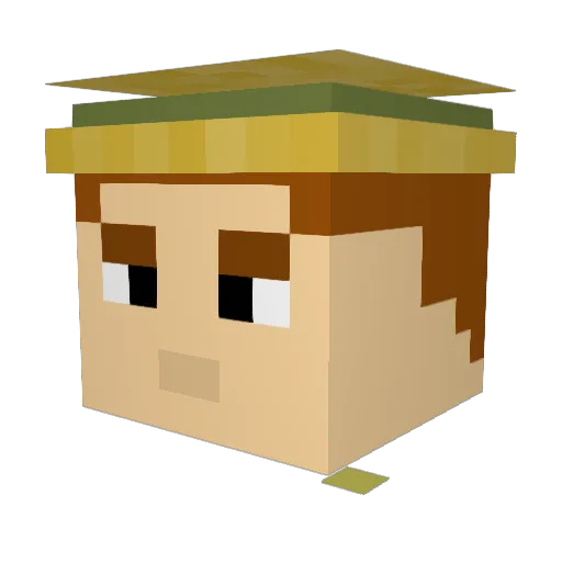VaultTecRep4 Minecraft avatar head, 3D render