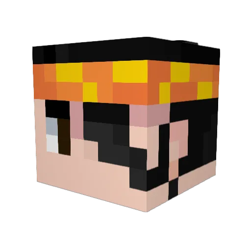 Vaultjedi Minecraft avatar head, 3D render