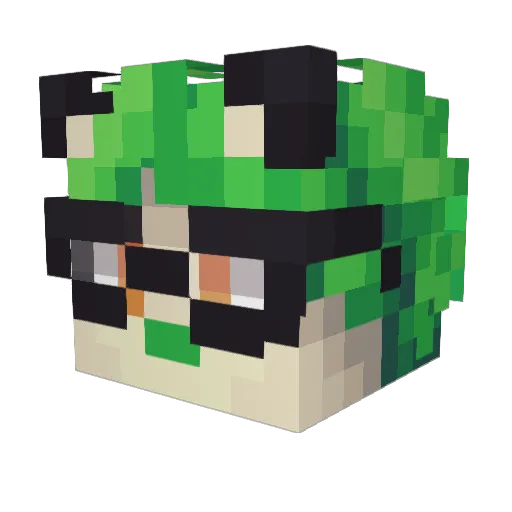 Vauzzy Minecraft avatar head, 3D render
