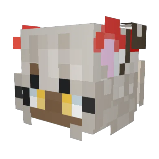 VavaKitty_ Minecraft avatar head, 3D render