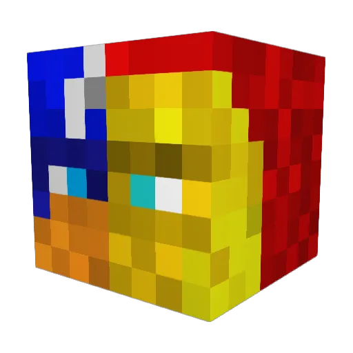 Vax2001 Minecraft avatar head, 3D render