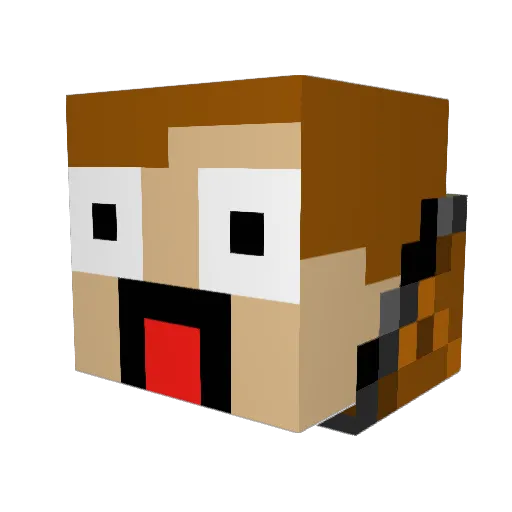 Vaxoned Minecraft avatar head, 3D render