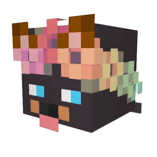Vazeq Minecraft avatar head, 3D render