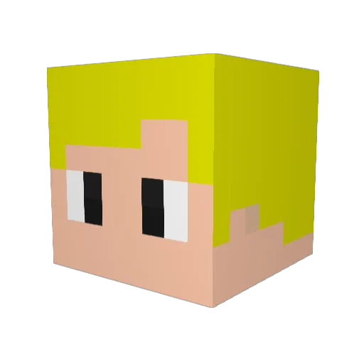 Vazes Minecraft avatar head, 3D render