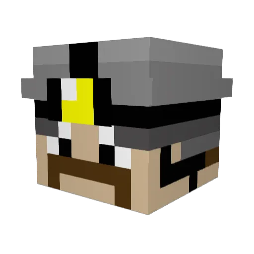 Vcomp76 Minecraft avatar head, 3D render