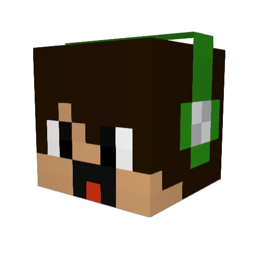 VeJota Minecraft avatar head, 3D render