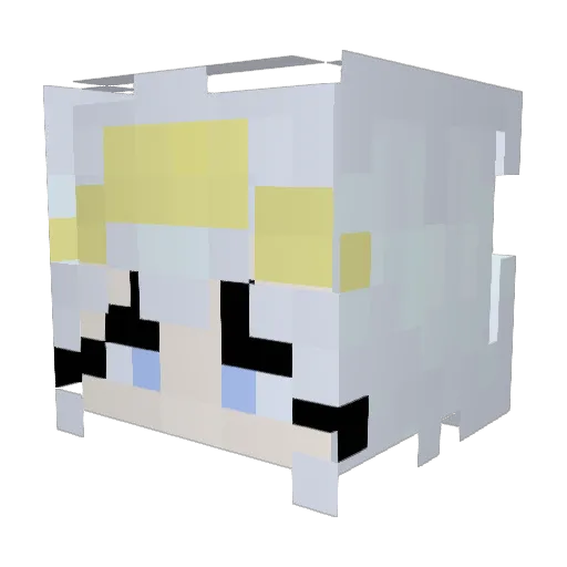 VeLZArDz Minecraft avatar head, 3D render