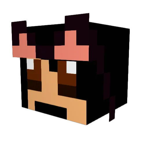 VeXXSie Minecraft avatar head, 3D render