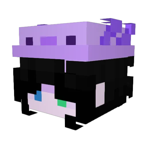 Ve_tta Minecraft avatar head, 3D render
