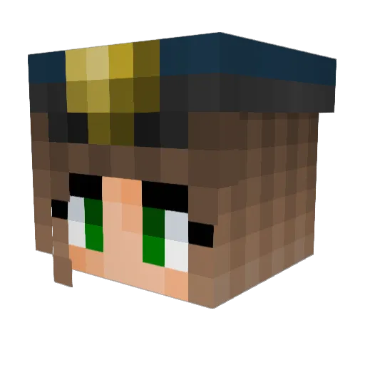 Vearless Minecraft avatar head, 3D render